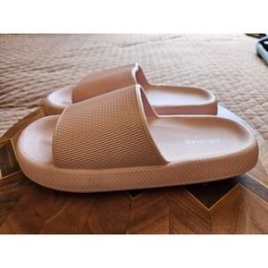 Bronax Women's Cloud Slides Light Pink Comfortable Slip-Ons (40-41), Size 10